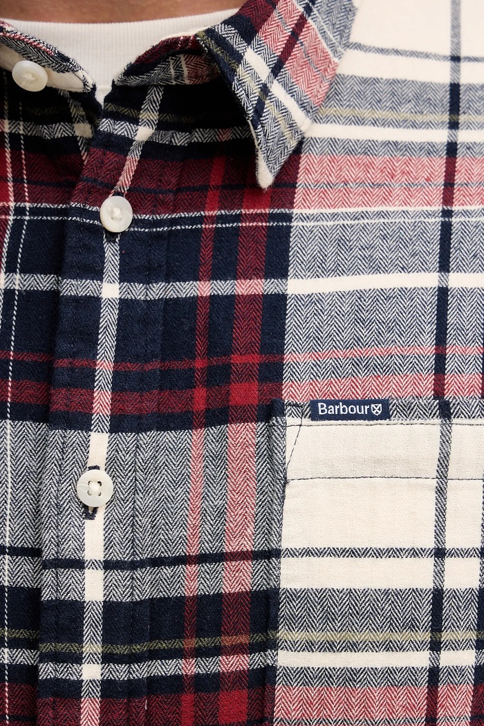 Памучна риза Barbour Malham MSH5650 бордо