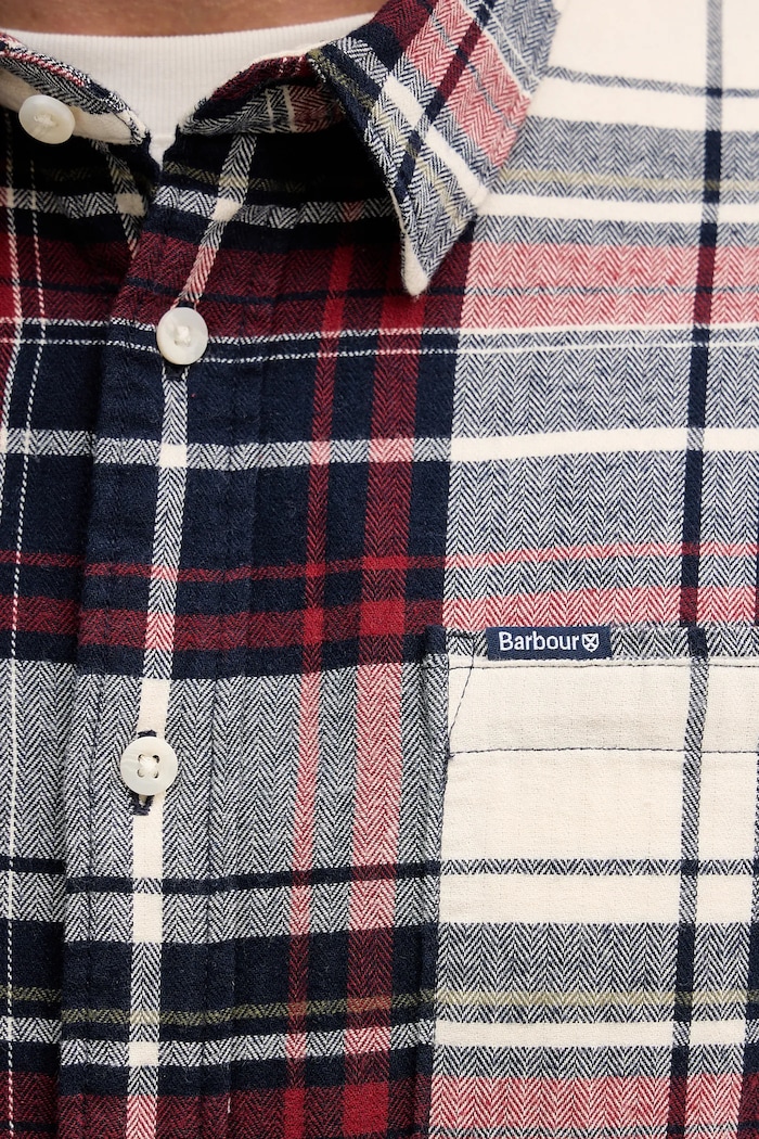 Памучна риза Barbour Malham MSH5650 бордо