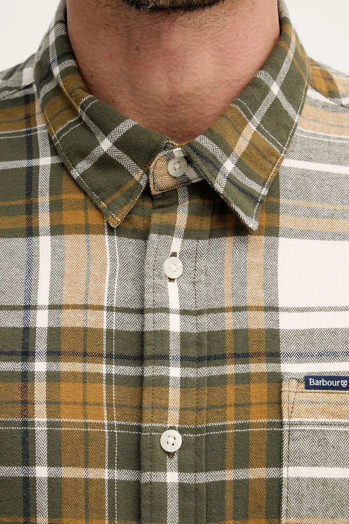 Bavlněná košile Barbour Malham MSH5650 zelená