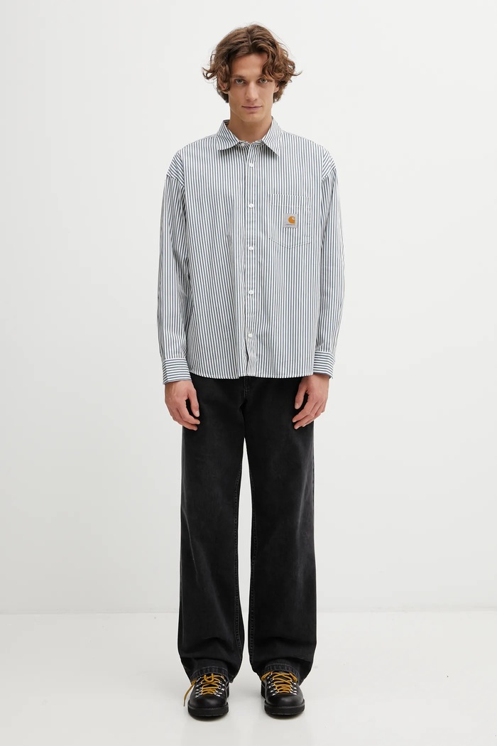 Carhartt WIP koszula bawełniana LS Daldry Shirt I035952.3NWXX niebieski