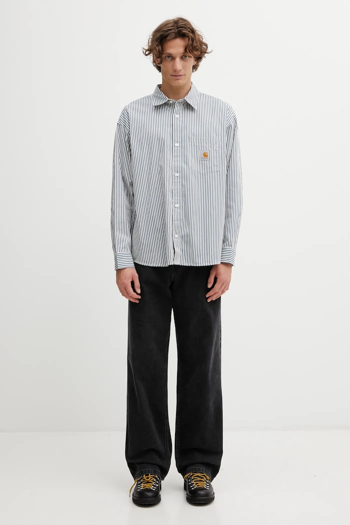 Carhartt WIP koszula bawełniana LS Daldry Shirt I035952.3NWXX niebieski