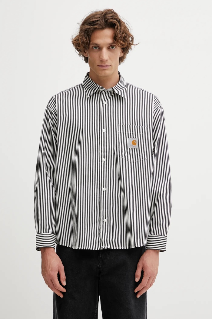 Хлопковая рубашка Carhartt WIP LS Daldry Shirt узор чёрный I035952.3J7XX
