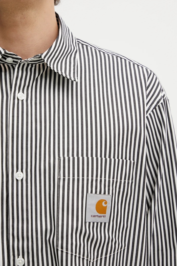 Хлопковая рубашка Carhartt WIP LS Daldry Shirt чёрный I035952.3J7XX