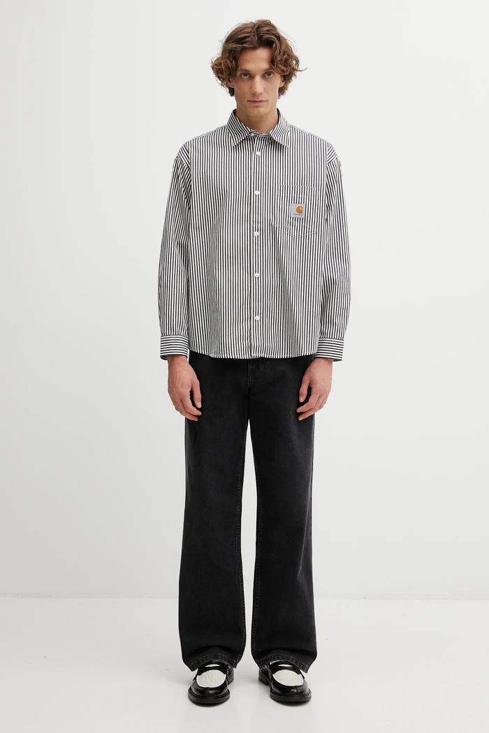 Хлопковая рубашка Carhartt WIP LS Daldry Shirt I035952.3J7XX чёрный