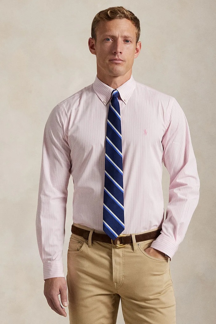 Polo Ralph Lauren shirt 50/1 BISTRCH POPLIN with elastane pink 710929346015