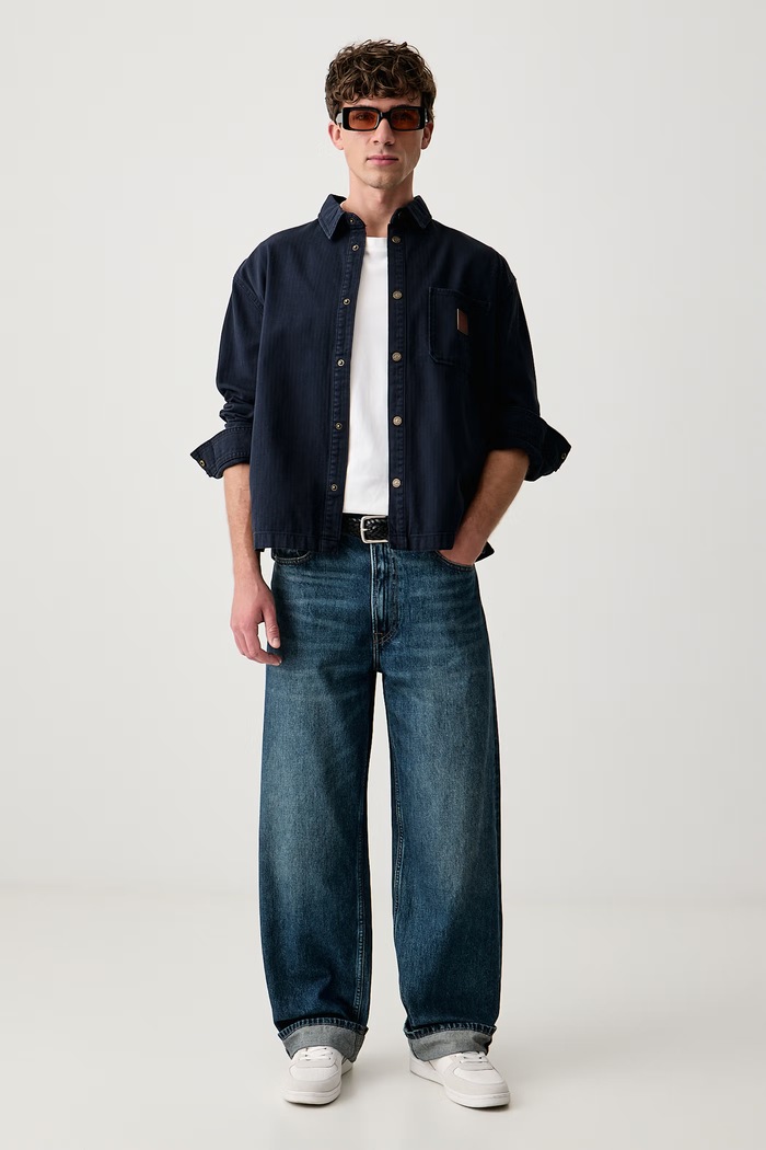 Guess Jeans Koszula męska jeansowa M6RH51.WJ871 granatowy SS26