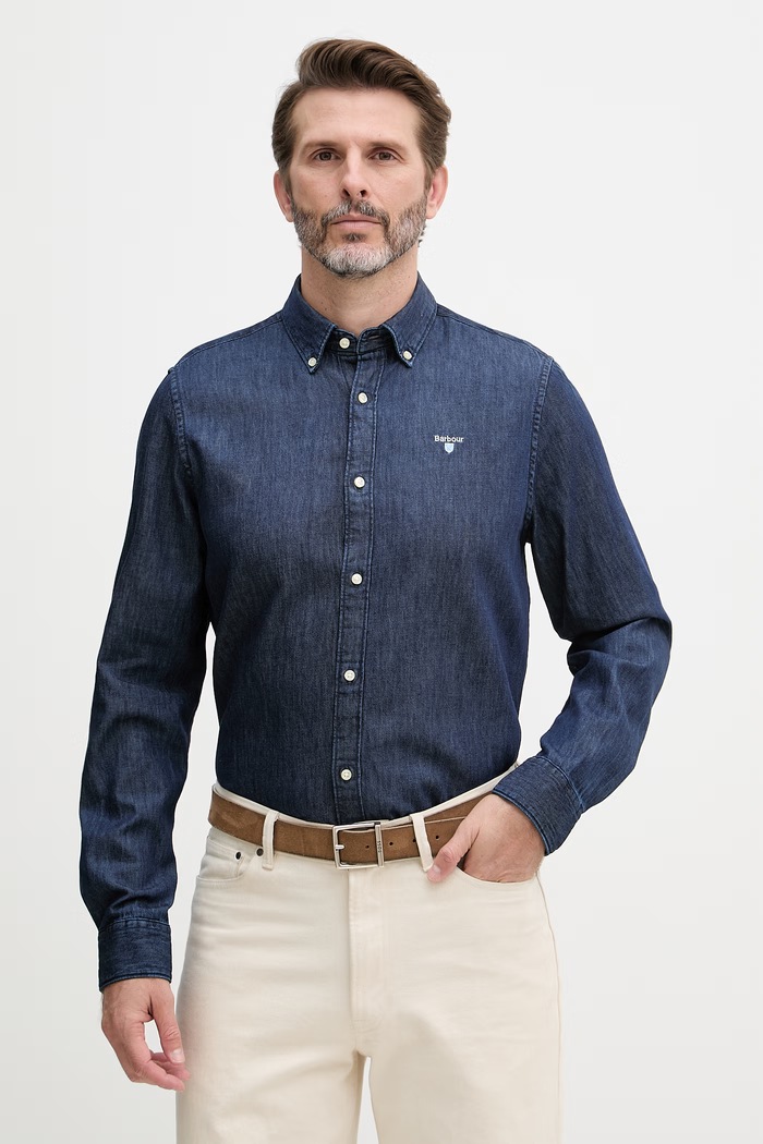 Barbour Koszula męska jeansowa granatowy MSH5588