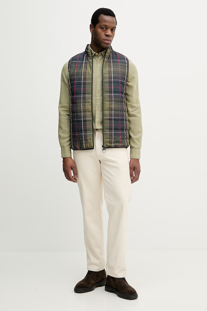 Πουκάμισο με προσθήκη λινού Barbour Citywell MSH5741 πράσινο SS26