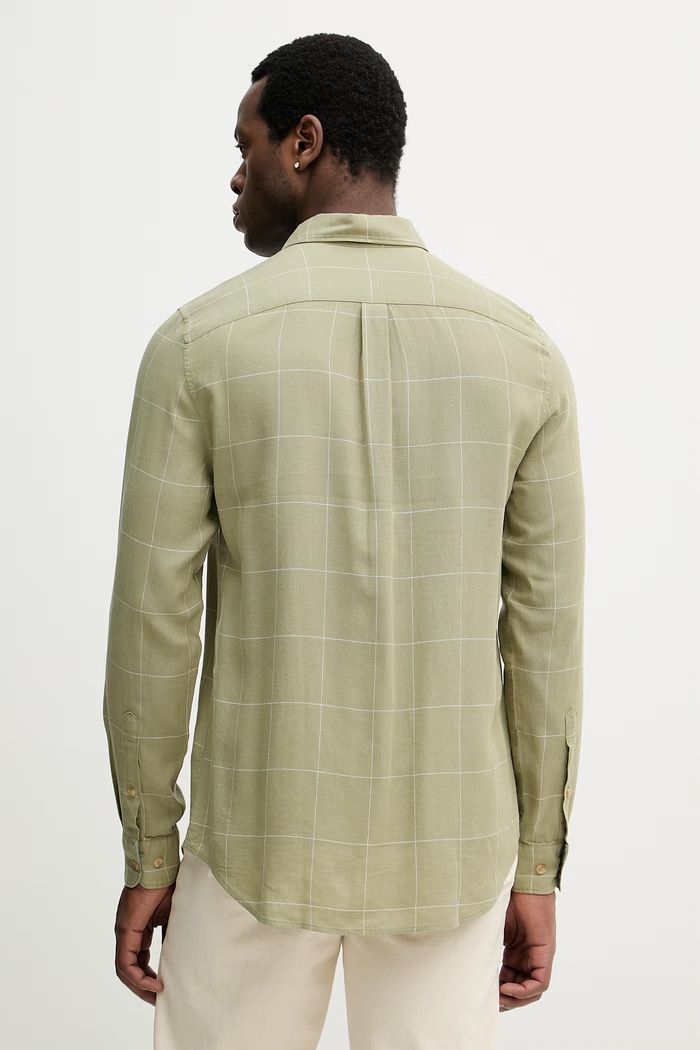 Ρούχα Πουκάμισο με προσθήκη λινού Barbour Citywell MSH5741 πράσινο
