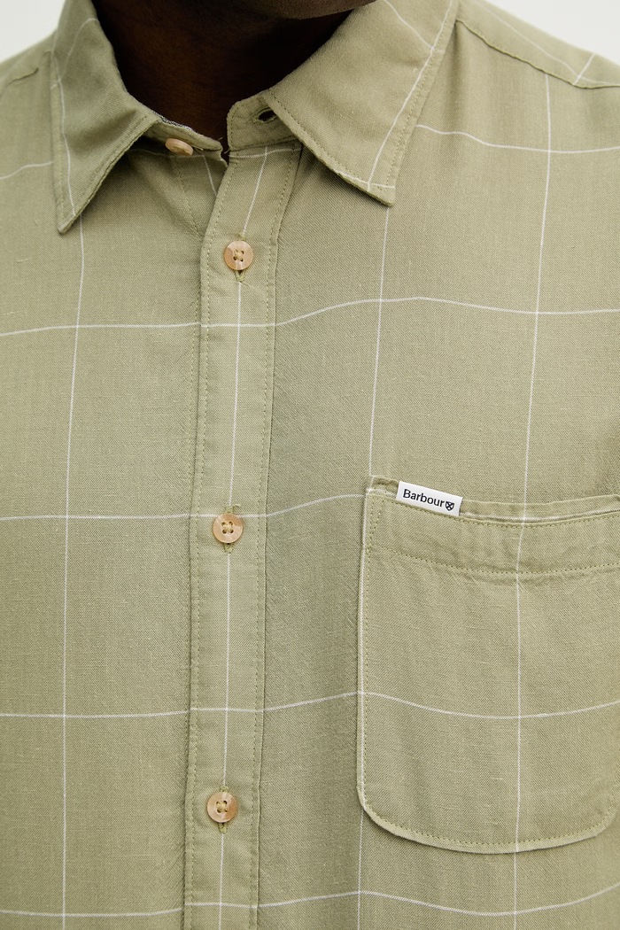 Πουκάμισο με προσθήκη λινού Barbour Citywell MSH5741 πράσινο