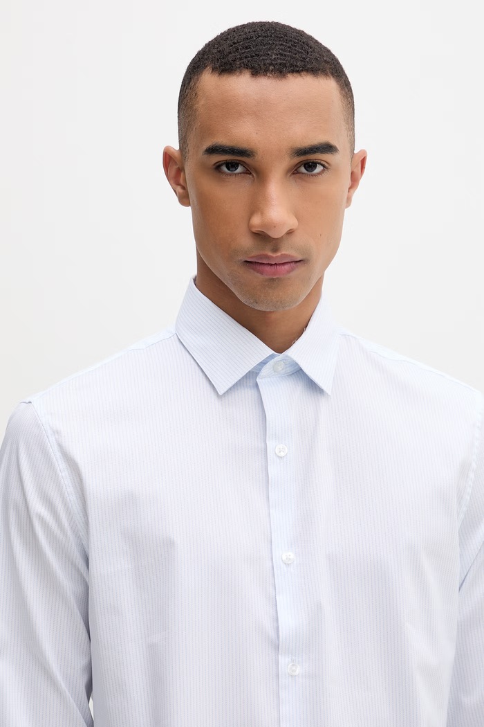 Calvin Klein košeľa pánska s bavlnou modrá LV019EU125