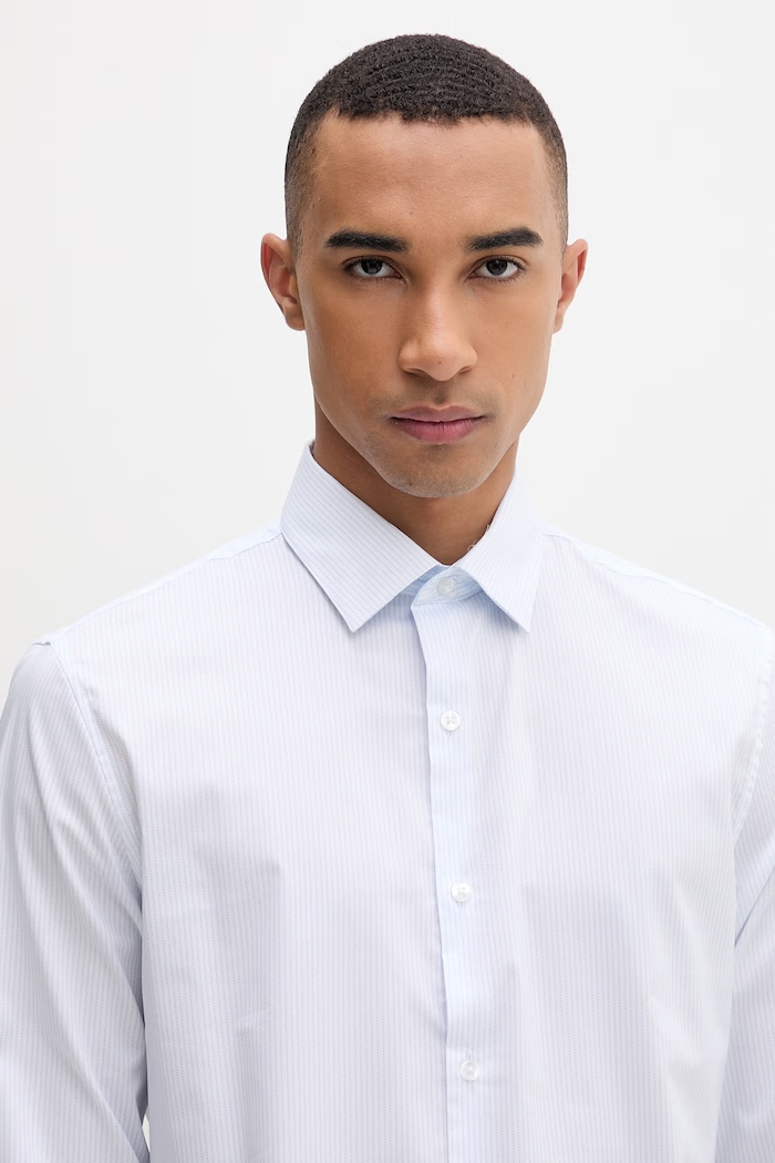 Calvin Klein košeľa pánska s bavlnou modrá LV019EU125