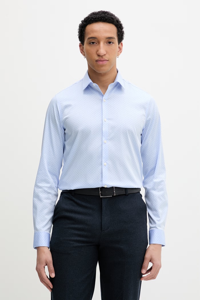 Calvin Klein košeľa pánska s bavlnou modrá LV019EU128
