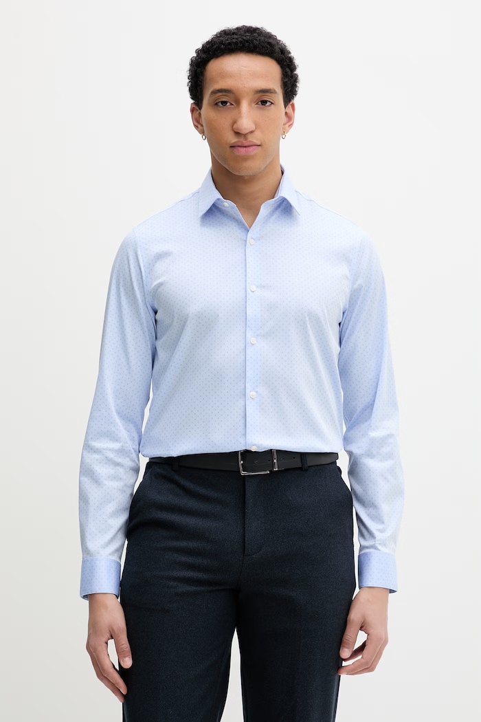 Calvin Klein košeľa pánska s bavlnou modrá LV019EU128