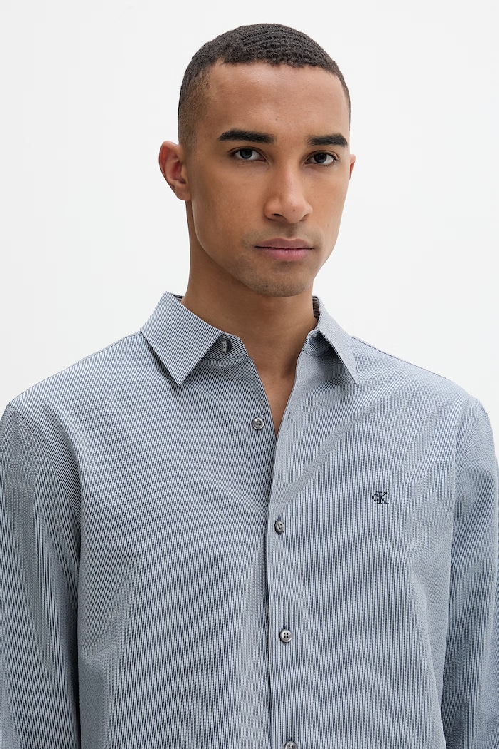 Calvin Klein košeľa pánska s bavlnou tmavomodrá LV04LF110G