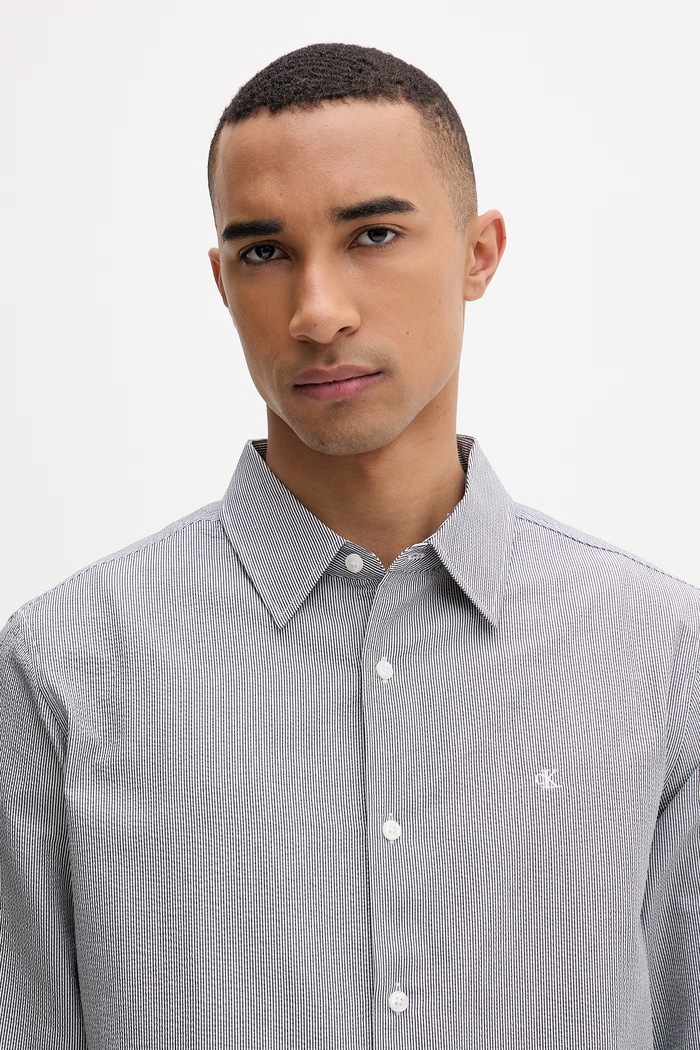 Calvin Klein košeľa pánska s bavlnou čierna LV04LF110G