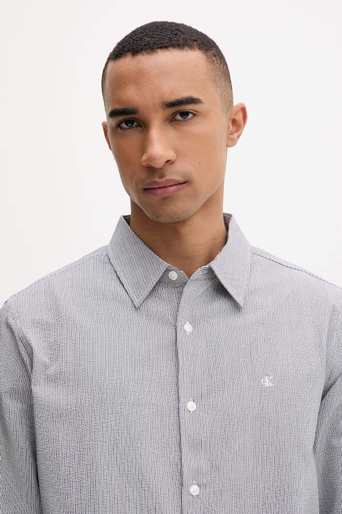 Calvin Klein košeľa pánska s bavlnou čierna LV04LF110G