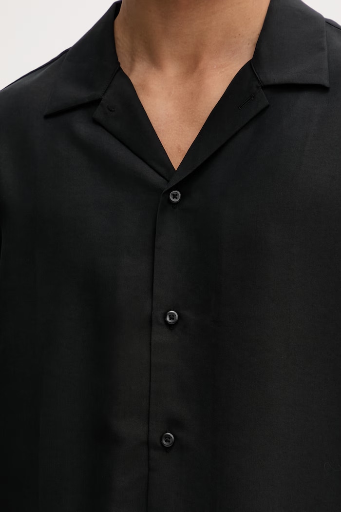 Calvin Klein πουκάμισο ανδρικό με μοντάλ LV04LF114G μαύρο