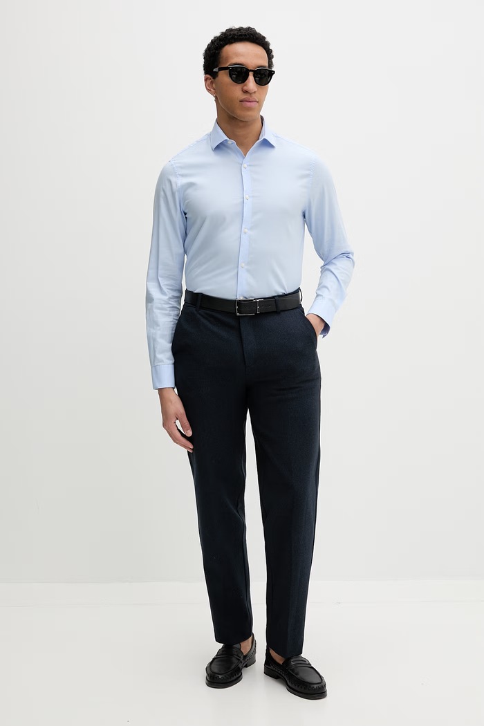 Calvin Klein Pánska košeľa LV019EU120 modrá SS26