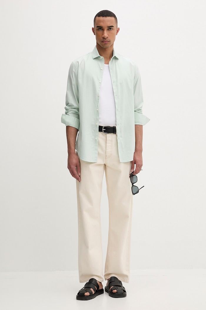 Calvin Klein cămașă pentru bărbați LV019EU120 turcoaz SS26