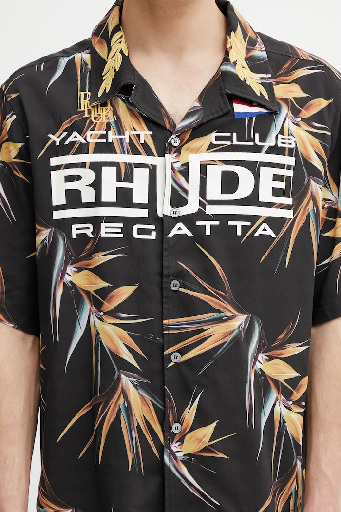 RHUDE Regatta Club Hawaiian πουκάμισο Ανδρικό καφέ RHPS26SR03071