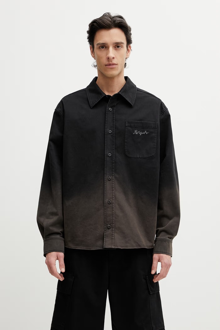 Axel Arigato Cal Shirt рубашка из хлопка с эластаном для мужчин коричневый A3353001