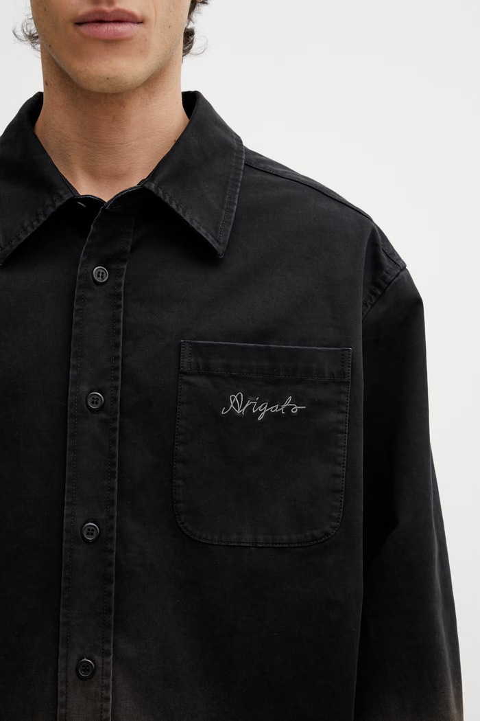 Axel Arigato Cal Shirt рубашка из хлопка с эластаном для мужчин коричневый A3353001