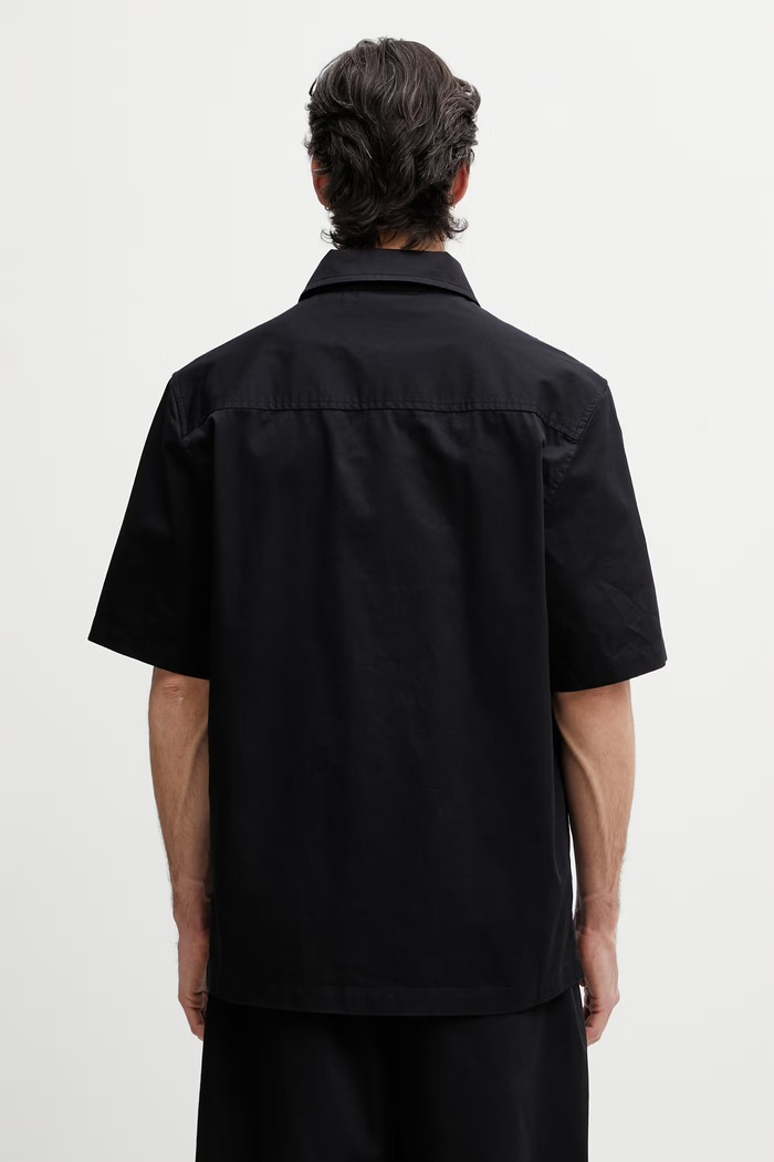 Abbigliamento Axel Arigato Drew Shirt camicia in cotone da uomo A3980001 nero
