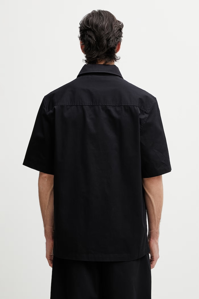 Abbigliamento Axel Arigato Drew Shirt camicia in cotone da uomo A3980001 nero