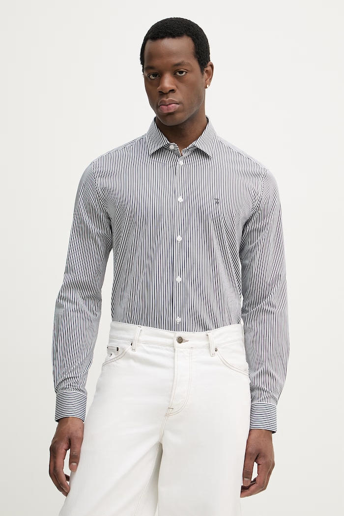 Trussardi cămașă din bumbac cu modele bleumarin 5007N000055N