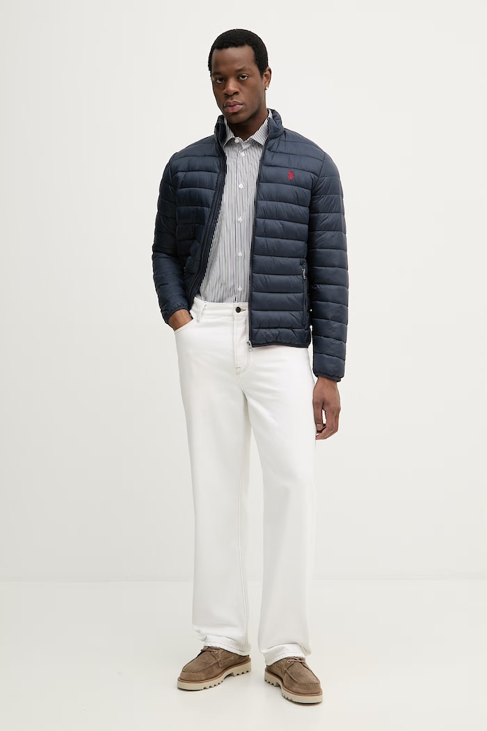 Trussardi cămașă din bumbac 5007N000055N bleumarin SS26