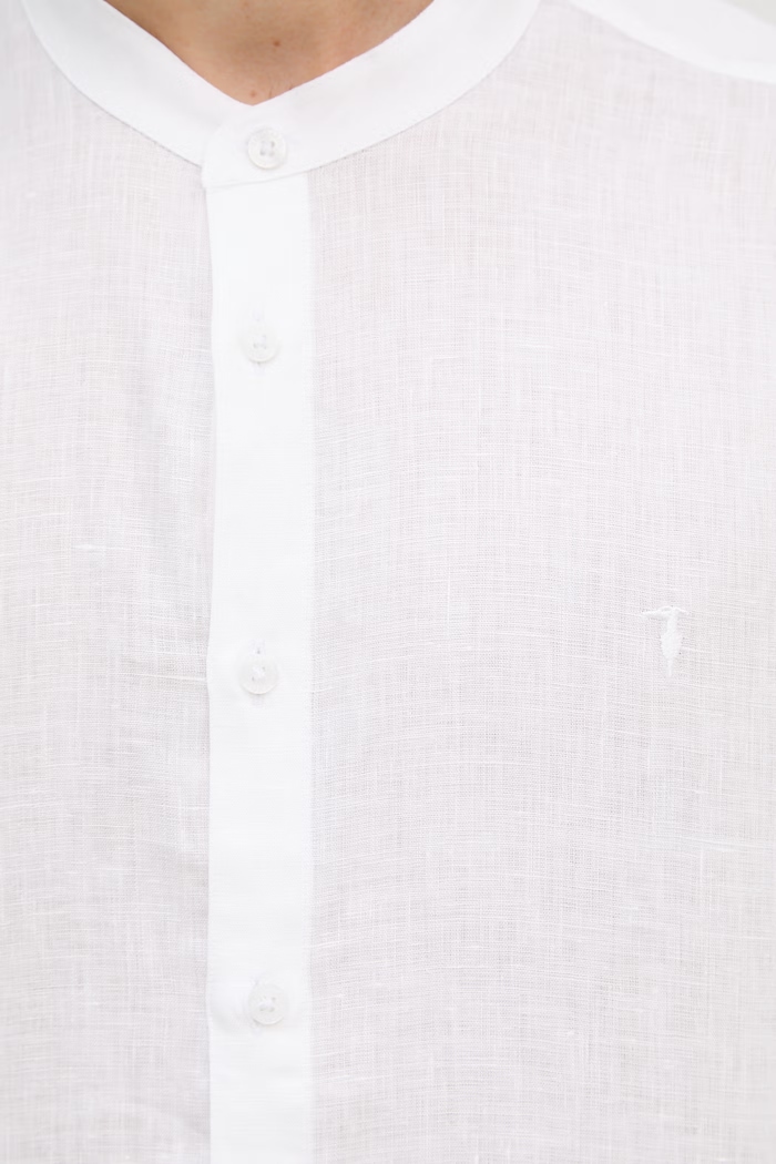Trussardi košile pánská lněná 5032N000039N bílá