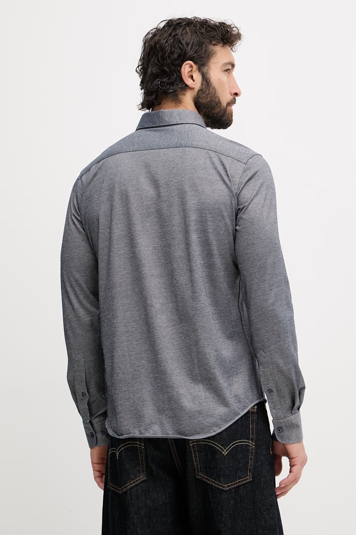 Îmbrăcăminte Trussardi cămașă pentru bărbați, cu bumbac 58008000021N bleumarin