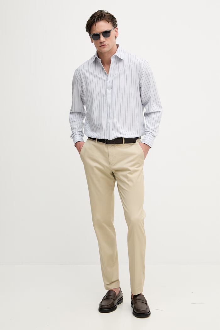 Sisley pánska bavlnená košeľa 56RDSQ05E modrá SS26