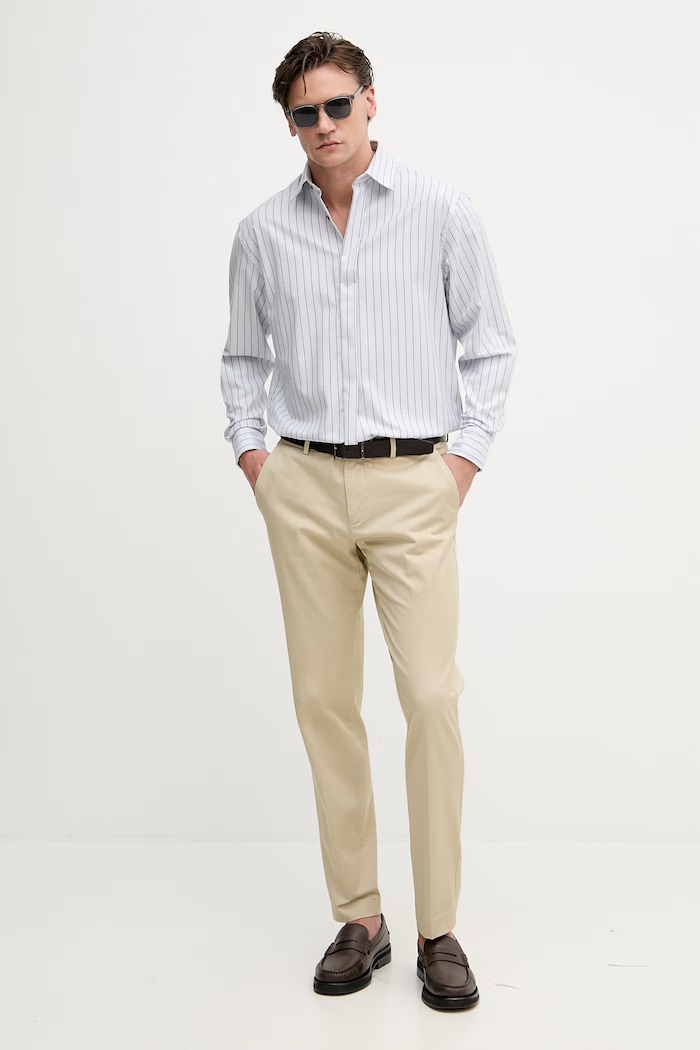 Sisley pánska bavlnená košeľa 56RDSQ05E modrá SS26