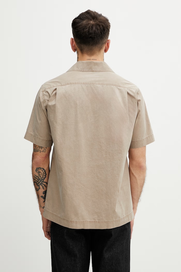 Odzież MM6 Maison Margiela koszula bawełniana męska SH0DR0008.M35741.115 beżowy