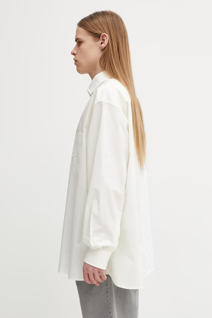 MM6 Maison Margiela рубашка из хлопка для мужчин SH0DT0025.MTN135.961 бежевый SS26