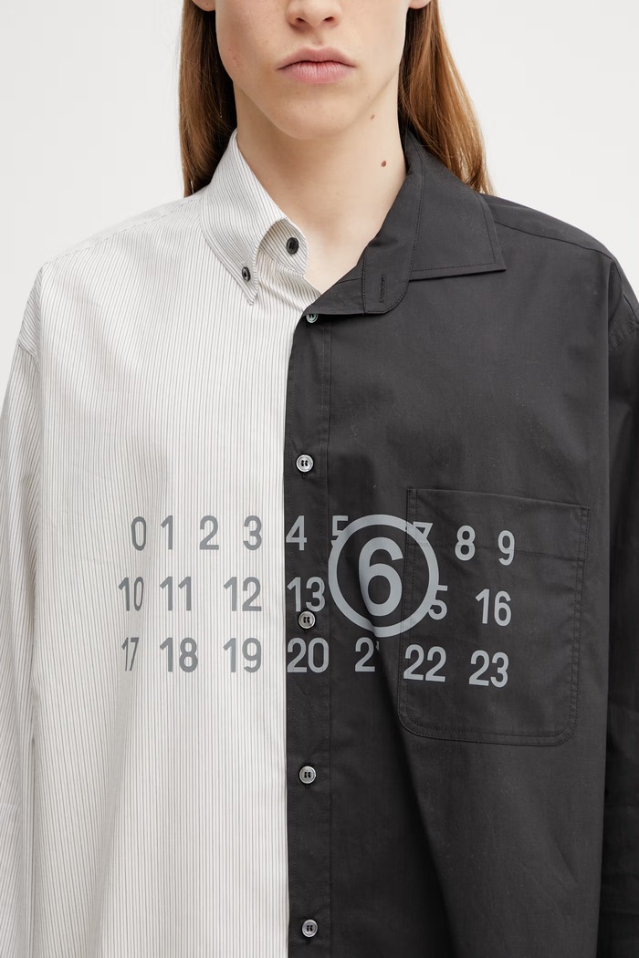 MM6 Maison Margiela košile bavlněná pánská černá SH0DT0025.MTN136.961.