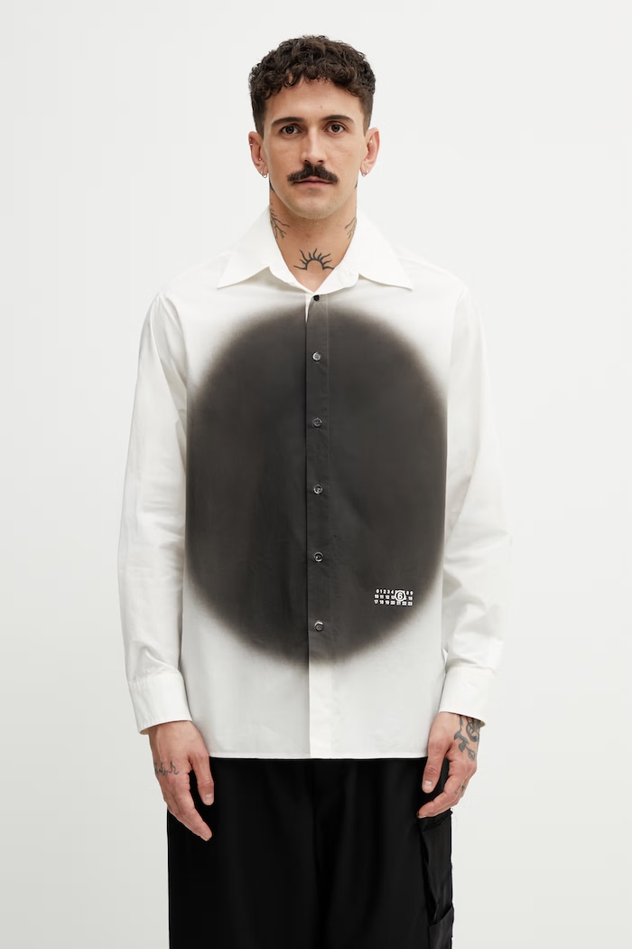 MM6 Maison Margiela košeľa pánska bavlnená biela SH0DT0042.M35256.101