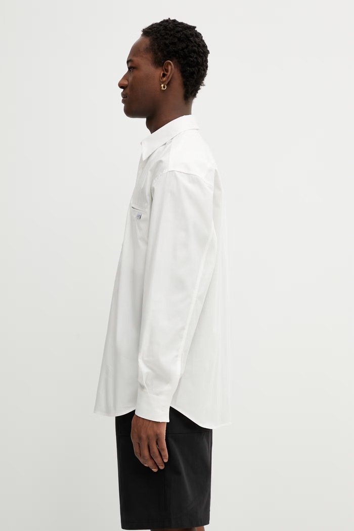 Βαμβακερό πουκάμισο MM6 Maison Margiela SH0DT0043.M35480.101 μπεζ SS26