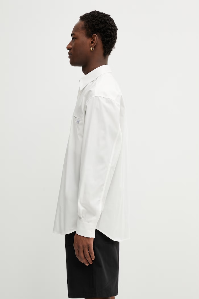 Βαμβακερό πουκάμισο MM6 Maison Margiela SH0DT0043.M35480.101 μπεζ SS26