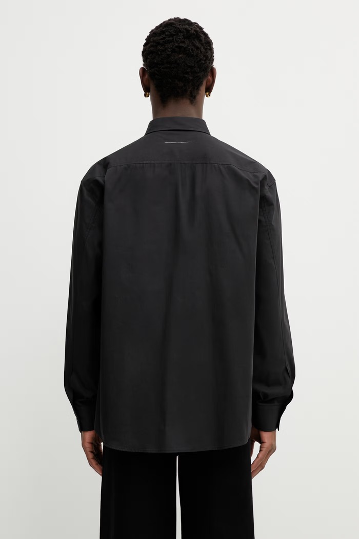 Ρούχα MM6 Maison Margiela Βαμβακερό πουκάμισο MM6 Maison Margiela SH0DT0043.M35480.899 μαύρο