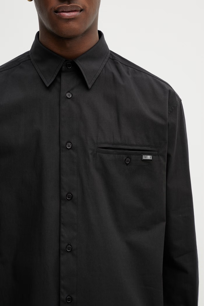 Βαμβακερό πουκάμισο MM6 Maison Margiela MM6 Maison Margiela SH0DT0043.M35480.899 μαύρο