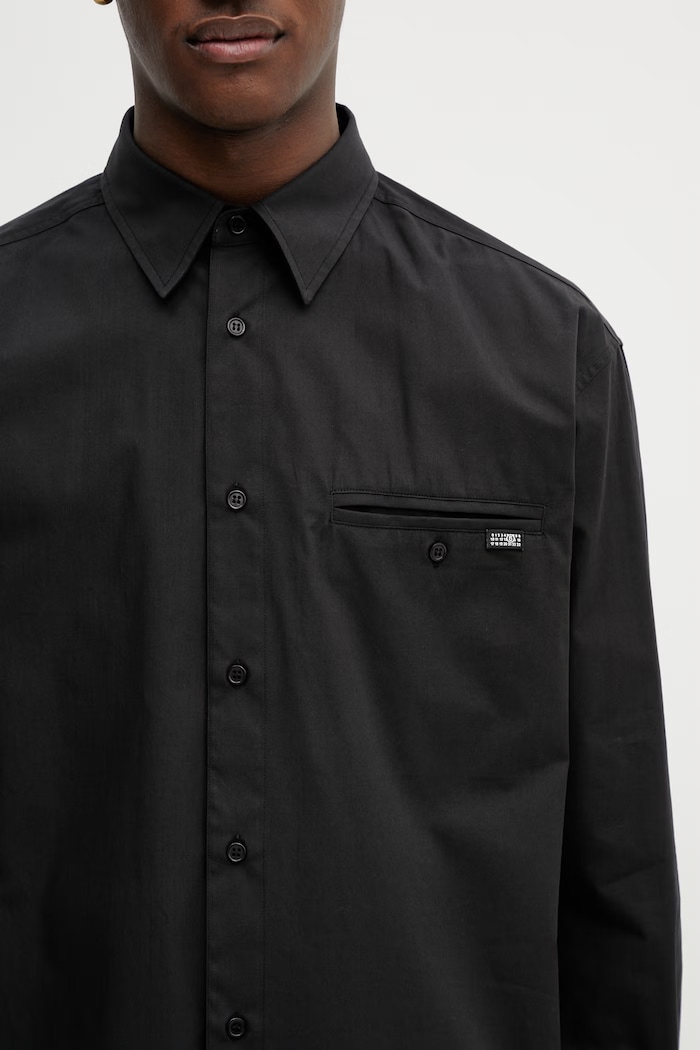 MM6 Maison Margiela cotton shirt black SH0DT0043.M35480.899