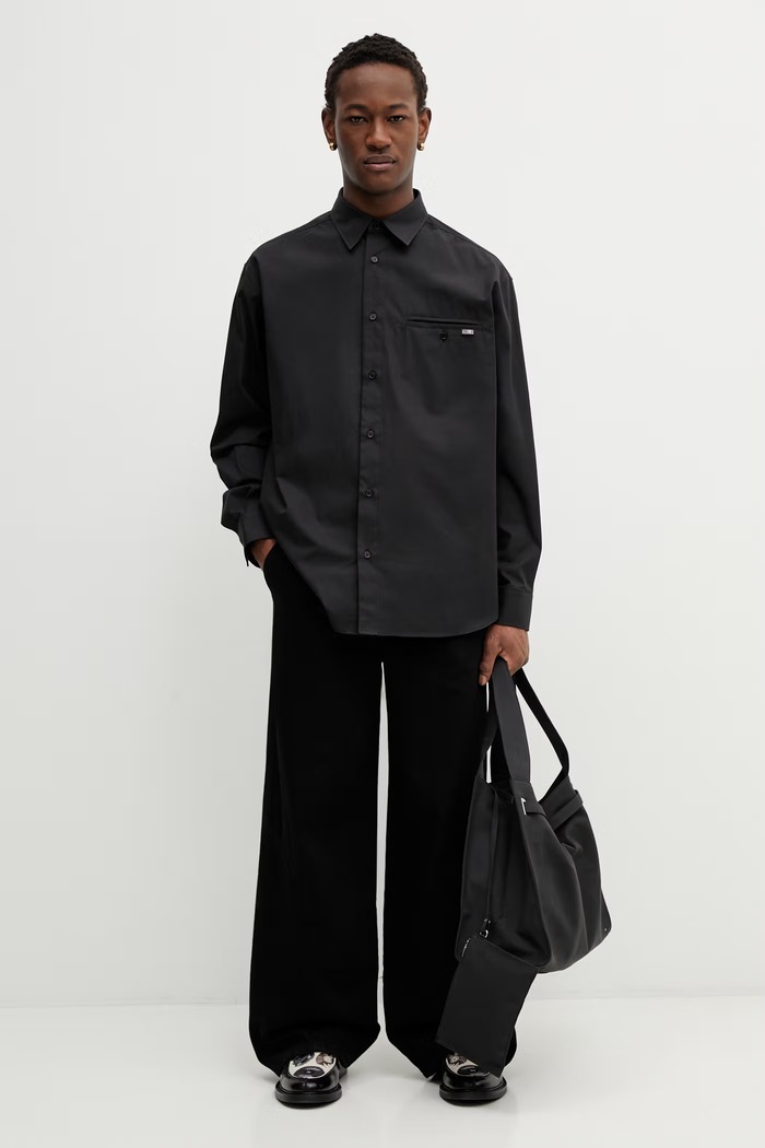 Βαμβακερό πουκάμισο MM6 Maison Margiela MM6 Maison Margiela μαύρο SH0DT0043.M35480.899