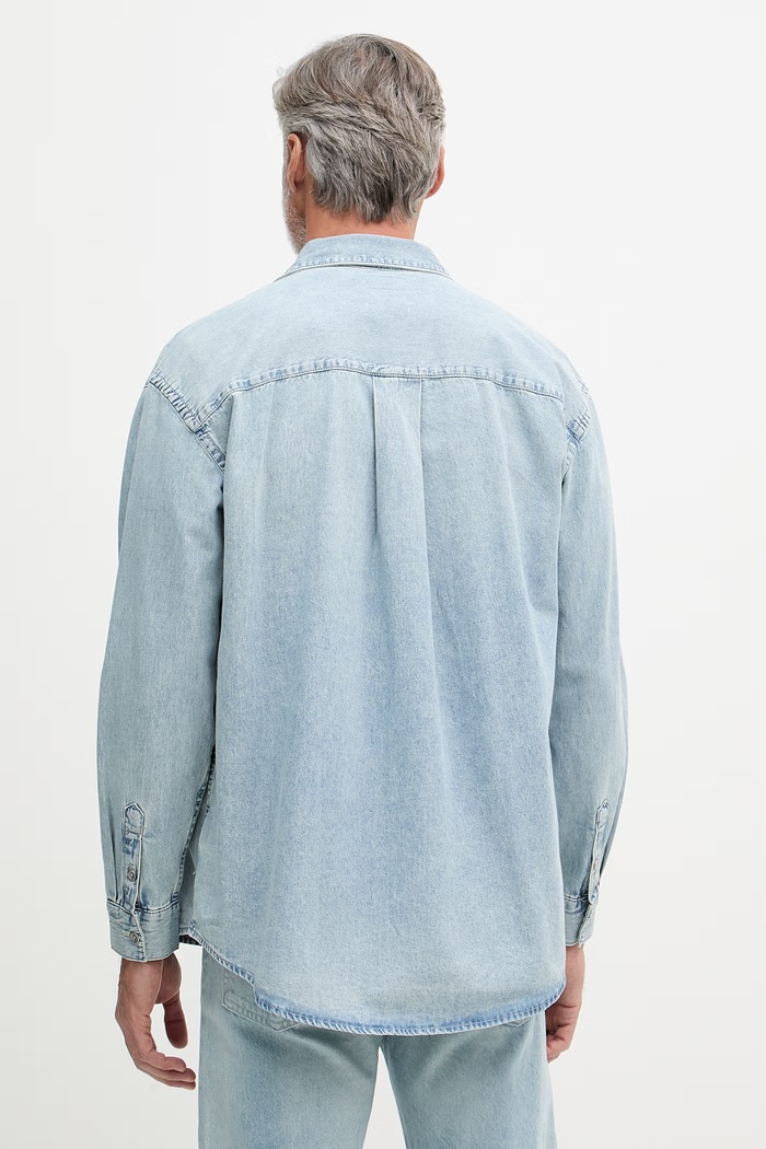 Îmbrăcăminte Calvin Klein Jeans cămașă pentru bărbați, din denim LV04RF918G albastru