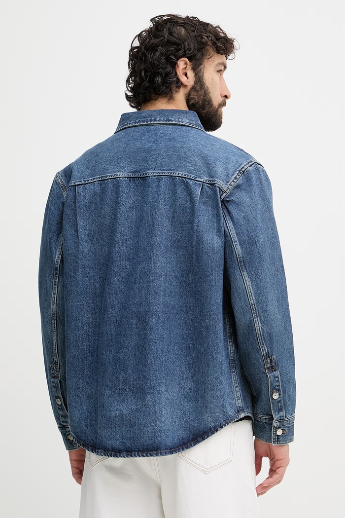 Oblečenie Calvin Klein Jeans košeľa dámska rifľová LV04RF710G modrá