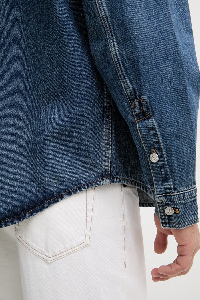 Calvin Klein Jeans košeľa dámska rifľová LV04RF710G modrá