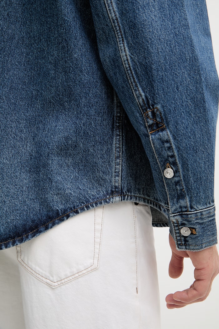 Calvin Klein Jeans košeľa dámska rifľová LV04RF710G modrá
