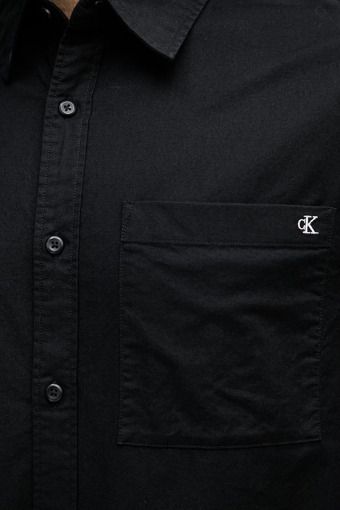Calvin Klein Jeans риза мъжка с памук LV04RF113G черен